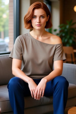 Moda Büyük Beden Devrik Yaka Örme Regular Düz Desen Casual Günlük Crop Kısa Kol Bluz