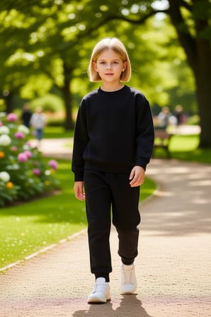 Kız Çocuk Pamuklu Düz Kesim Sweatshirt ve Eşofman Altı Takımı Kışlık Kaliteli Şık Rahat