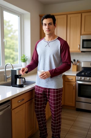 Erkek Kareli Pijama Takımı Bisiklet Yaka Reglan Kol Fonksiyonel Dayanıklı Kaliteli Estetik