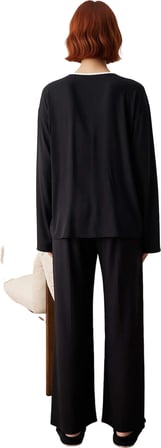 Kadın Viskoz Pijama Takımı Kurdele Ve Biye Detaylı Fonksiyonel Dayanıklı Kaliteli Konforlu
