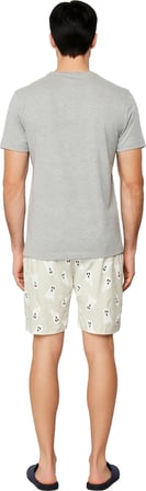 Erkek Baskılı Şortlu Pijama Takımı Fonksiyonel Dayanıklı Kaliteli Konforlu Estetik Premium
