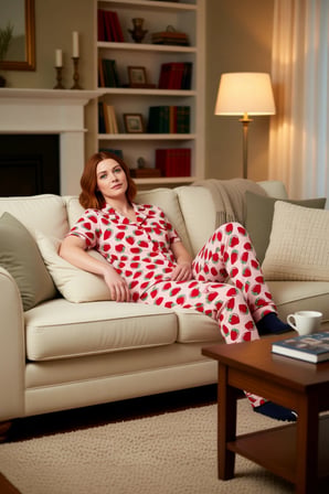 Kadın Çilek Desenli Pijama Takımı Fonksiyonel Dayanıklı Kaliteli Konforlu Estetik Premium Şık