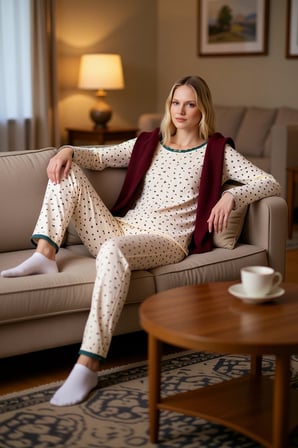 Kadın Çiçekli Pijama Takımı Bisiklet Yaka Fonksiyonel Dayanıklı Kaliteli Konforlu Estetik Şık
