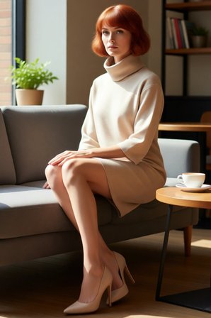 Kadın Casual Örme Selanik Mini Elbise Balıkçı Yaka Düşük Truvakar Kol Kış Şıklığı İçin Rahat Ve