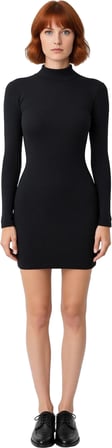 Kadın Bodycon Dokulu Düğmeli Mini Örme Elbise Dik Yaka Uzun Kollu Rahat Ve Modern Kaliteli
