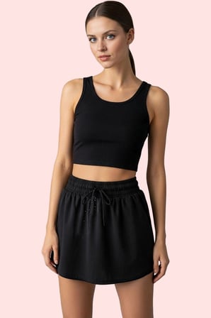 Kadın Yazlık Kısa Şort Etek Normal Bel Boru Paça Polyester Spor ve Günlük Kullanım Hafta Sonu
