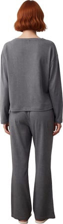 Kadın Antrasit Yıldız Desenli Uzun Kollu Pijama Seti Fonksiyonel Dayanıklı Kaliteli Modern