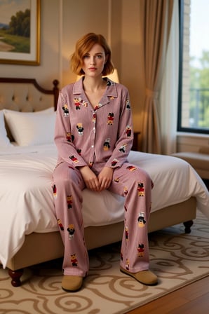 Kadın Uzun Kollu Ayıcık Desenli Pijama Takımı Fonksiyonel Dayanıklı Kaliteli Konforlu Spor