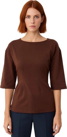 Kadın Peplum Kesim Bluz Kayık Yaka Yarasa Kol Günlük Kullanım İçin Mükemmel Kaliteli Şık Rahat