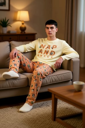 Unisex Panda Desenli Bisiklet Yaka Uzun Kollu Pijama Takımı Fonksiyonel Dayanıklı Kaliteli