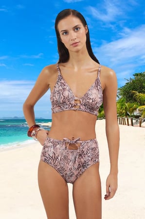 Modern Desenli Bikini Takımı Esnek Kumaş Premium Kalite UV Korumalı Şık Detaylı Ergonomik Kesim