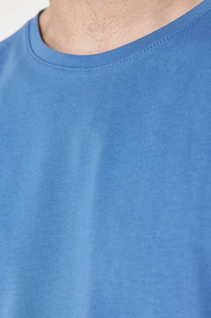 Erkek %100 Pamuk Bisiklet Yaka Kısa Kol Regular Fit Palmiye Baskılı Şortlu Pijama Takımı