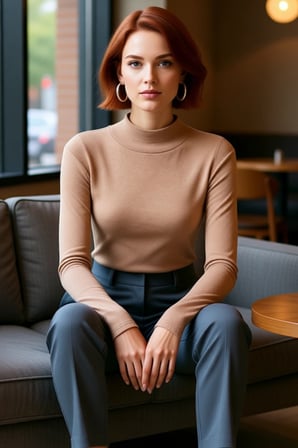 Kadın Moda Şık Regular Dik Yaka Slim Kalıp Örme Fitted Vücuda Oturan Kol Fitilli Esnek Bluz