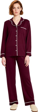 Kadın Detaylı Gömlek Yaka Pijama Takımı Fonksiyonel Dayanıklı Kaliteli Konforlu Estetik Şık