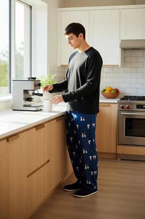 Unisex Bisiklet Yaka Hayvan Desenli Pijama Takımı Fonksiyonel Dayanıklı Kaliteli Konforlu Şık