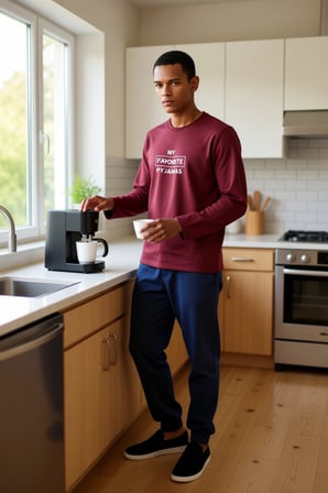 Erkek Antrasit Baskılı Sweatshirt ve Pantolon Ev Giyim Takımı Fonksiyonel Dayanıklı Modern