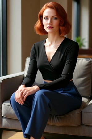 Kadın Moda Şık Üst Giyim Crop Kruvaze Yaka Slim Kalıp Örme Yaka Fitted Vücuda Oturan Esnek Bluz
