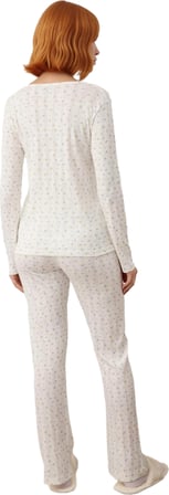 Kadın Çiçekli Pijama Takımı Uzun Kollu Fonksiyonel Dayanıklı Kaliteli Konforlu Estetik Şık