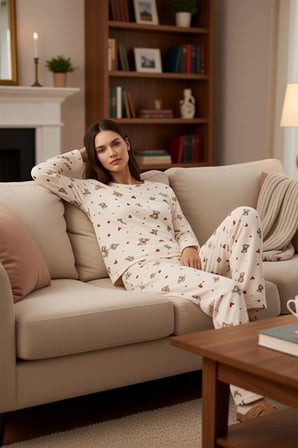 Ayıcık Desenli Kadın Polar Pijama Takımı Fonksiyonel Dayanıklı Kaliteli Konforlu Estetik Şık