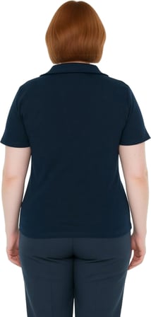 Moda Büyük Beden Polo Yaka Örme Regular Düz Desen Casual Günlük Crop Kısa Kol Bluz