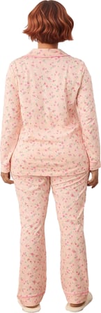 Kadın Çiçekli Gömlek Yaka Uzun Kollu Pijama Takımı Fonksiyonel Dayanıklı Kaliteli Konforlu