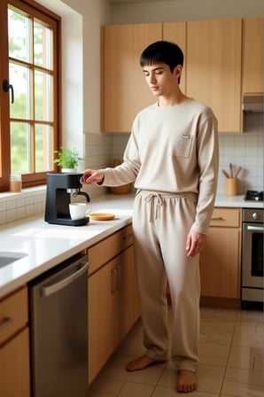 Erkek Düz Kesim Sweatshirt ve Pantolonlu Ev Giyim Seti Fonksiyonel Dayanıklı Kaliteli Spor