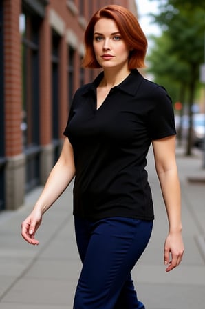 Moda Büyük Beden Polo Yaka Örme Regular Düz Desen Casual Günlük Crop Kısa Kol Bluz