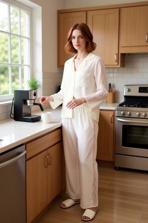Kadın Viskon Dokuma Pijama Takımı Gömlek Yaka Dantel Detaylı Ev Giyimi Fonksiyonel Estetik