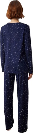 Kadın Kışlık Puantiyeli Ayıcık Detaylı Pijama Fonksiyonel Dayanıklı Kaliteli Konforlu Spor