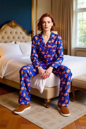 Kadin Kirmizi Kışlık Pijama Takımı Yılbaşı Temali Fonksiyonel Dayanıklı Kaliteli Konforlu Şık