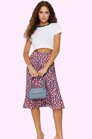 Kadın Yüksek Bel Midi Dokuma Etek Casual Günlük Stil İçin Çok Animal Desen Kaliteli Malzeme