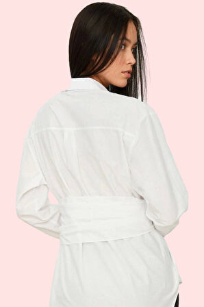 Kadın Uzun Kollu Gömlek Kemerli Şık Fitted Kalıp İş Hayatı İçin Yaz Aylarının Vazgeçilmezi