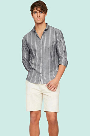 Erkek Basic Gömlek Slim Fit Pamuk Günlük İş Kombinleri için İdeal Yaz Aylarının Vazgeçilmezi