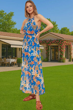 Midi Boy A Kesim Şifon Elbise Puantiyeli Polyester Yazlık Rahat Kullanım Profesyonel Görünüm