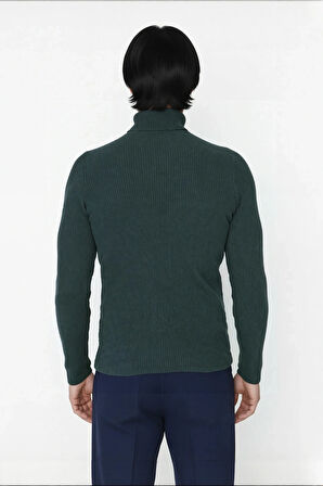 Erkek Fitted Balıkçı Yaka Fitilli Pamuklu Kışlık Kazak Soğuk Havalarda Tarz Sahibi Görünüm Sağlar