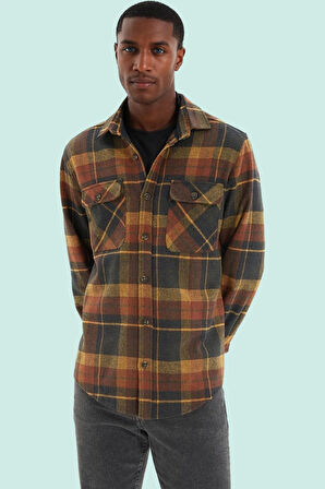 Erkek Kışlık Oduncu Gömlek Ekose Desenli Sıcak Tutma Özelliği Günlük Kullanım Modern Tasarım