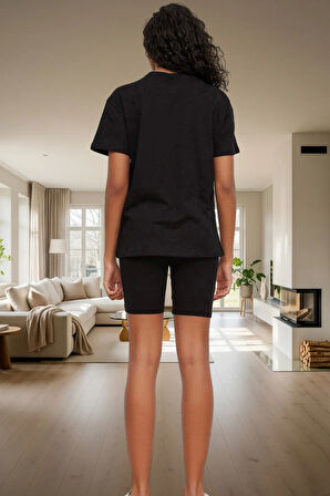 Galaksi Desenli Örme Pijama Takımı %100 Pamuk Konforu Konforlu Kesim Rahat Kullanım Modern Stil