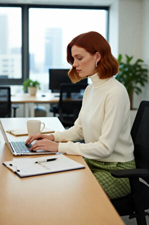 Kadın Basic Oversize Balıkçı Yaka Triko Kazak Standart Kol Rahatlığıyla Kış Sezonu Vazgeçilmezi