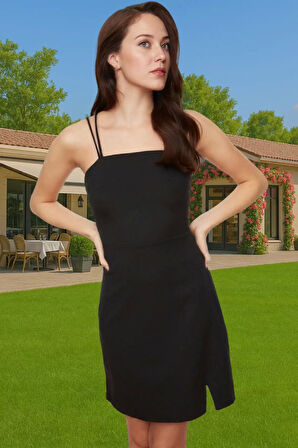 Kadın Mini Bodycon Elbise Dokuma Polyester Yazlık Şık Seçkin Malzeme Yüksek Kalite Trend Tasarım