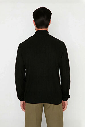 Erkekler İçin Düz Desen Balıkçı Yaka Akrilik Triko Kazak Kış Sezonunda Rahatlığı Ve Zarafeti