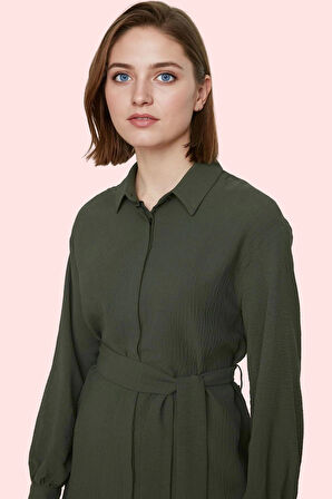 Kadın Düğmeli Gömlek Uzun Kollu Rahat Günlük Stil Fitted Kalıp Hafta Sonu Kaliteli Malzeme