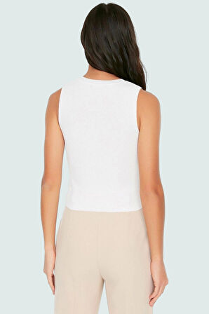 Rahat Kolsuz Triko Bluz Bisiklet Yaka Fitted Kalıp Yazlık Şık Görünüm Yüksek Kalite