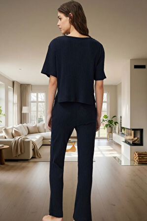 Polyester Pamuk Homewear Pijama Takımı Regular Kalıp 2 Parça Kaliteli İşçilik