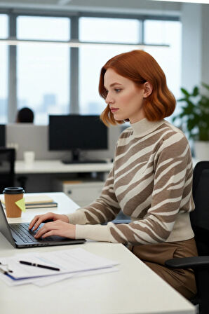 Kadın Basic Regular Kalıp Zebra Desenli Dik Yaka Crop Triko Kazak Günlük Giyimde İddialı Kaliteli