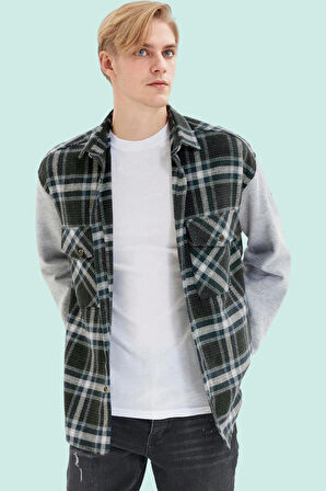 Erkek Ekose Oduncu Gömlek Oversize Polyester Günlük Kullanım Hafta Sonu Yaz Aylarının Vazgeçilmezi