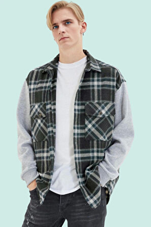 Erkek Ekose Oduncu Gömlek Oversize Polyester Günlük Kullanım Hafta Sonu Yaz Aylarının Vazgeçilmezi