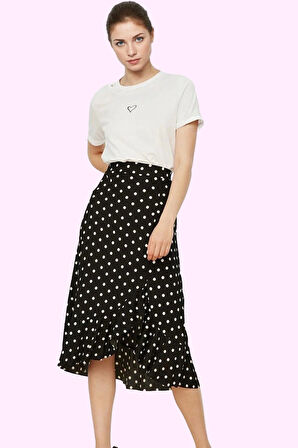 Kadın Skater Kalıp Midi Etek Renk Çiçek Desenli Yazlık Model Günlük Kullanım Modern Tasarım