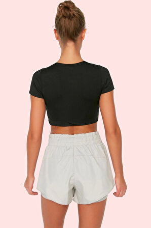 Kadın Paraşüt Kumaş Relaxed Spor Şort Düz Desen Kısa Günlük Kullanım Yaz Aylarının Vazgeçilmezi