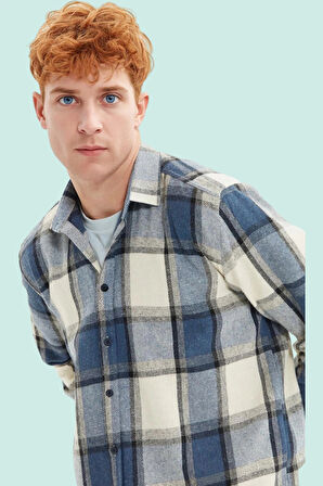 Erkek Pamuk Flanel Gömlek Ekose Desenli Kışlık Günlük Hafta Sonu Yaz Aylarının Vazgeçilmezi