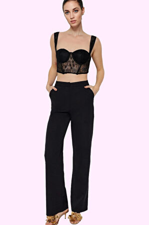 Kadın Geniş Paça Pantolon Çift Cepli Rahat Kumaşlı Şık Günlük Kullanım Yaz Aylarının Vazgeçilmezi